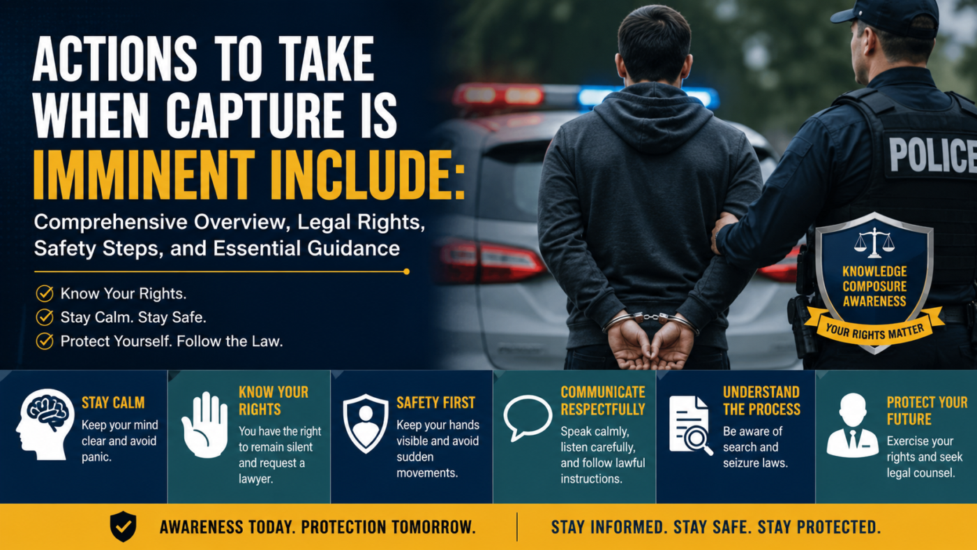 Actions to Take When Capture Is Imminent Include: Comprehensive Overview, Legal Rights, Safety Steps, Essential Guidance, and more.