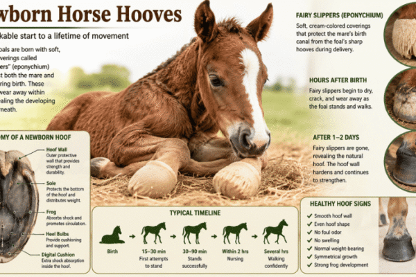Newborn Horse Hooves: The Complete Guide to Foal Hoof Development, Fairy Slippers, Growth Stages, Anatomy, Care