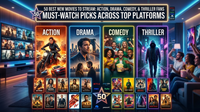 50 Best New Movies to Stream for Action, Drama, Comedy, and Thriller Fans: Must-Watch Picks Across Top Platforms