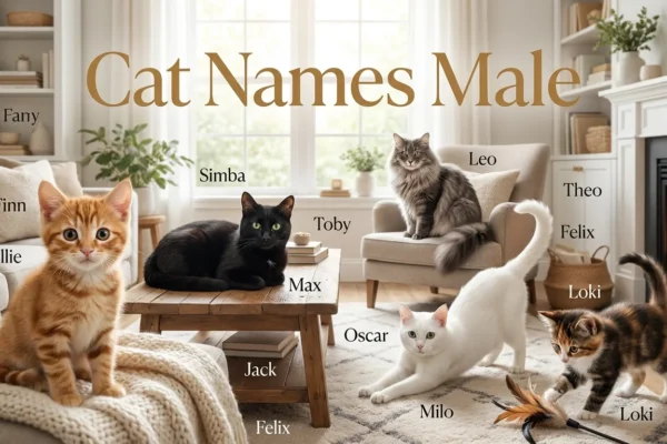 Cat Names Male Owners Will Love: The Ultimate Guide to 160+ Strong, Cute, Funny, Unique, and Adorable Name Ideas for Your New Cat.